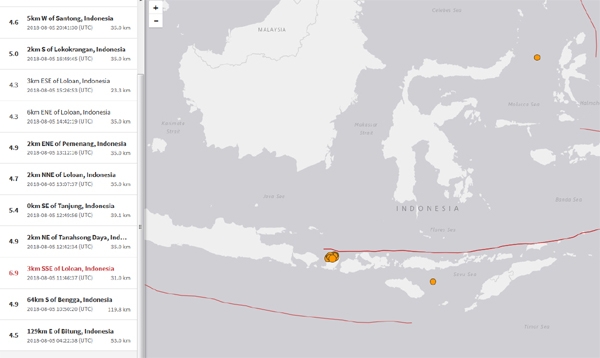 발리 지진, 하루에만 무려 11차례 흔들...불안감 가중되는 현지