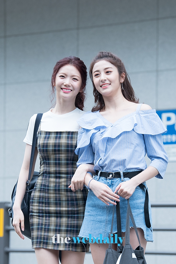 이가은-허윤진, Mnet ‘프로듀스48’출근길 현장