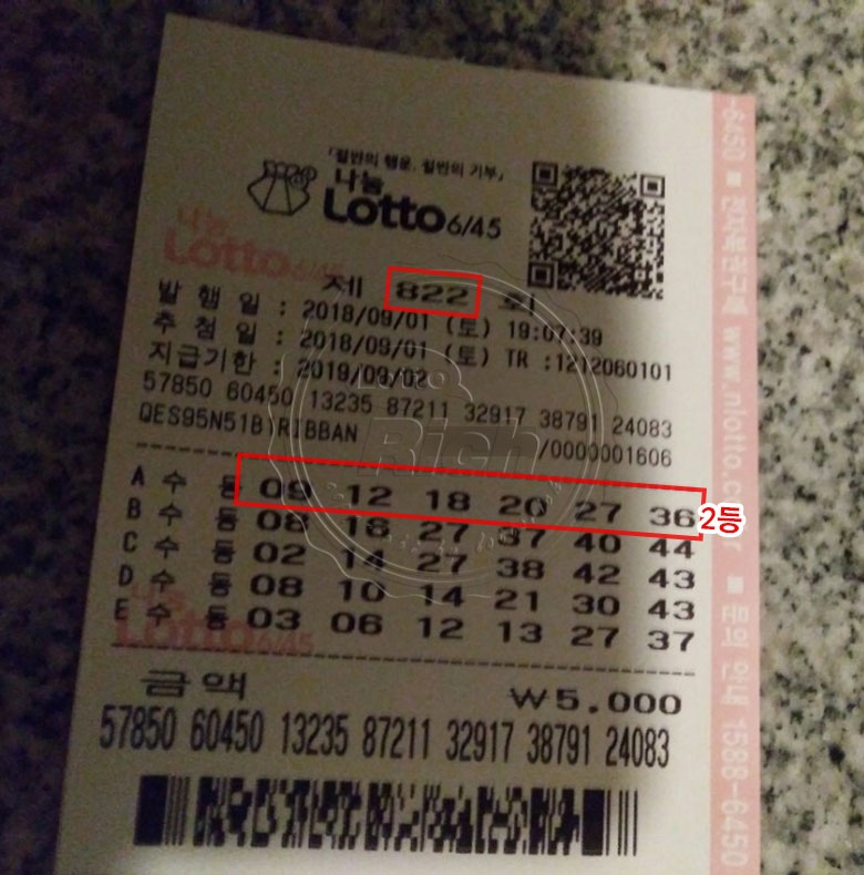 로또 2등 당첨자 용지 사진 공개해 눈길 “언니 덕분에 됐어요”