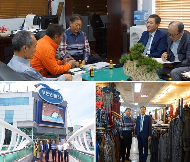 이준홍 부산진세무서장이 부산진시장 상인들의 애로사항을 청취하고 있다. (사진제공=부산지방국세청)