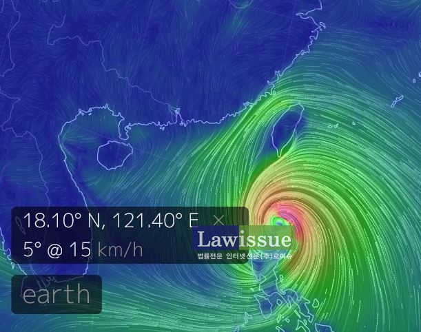 필리핀 태풍, 엄청난 피해 예상...제22호 태풍 망쿳 현재위치 위도 181.1 경도 124.1