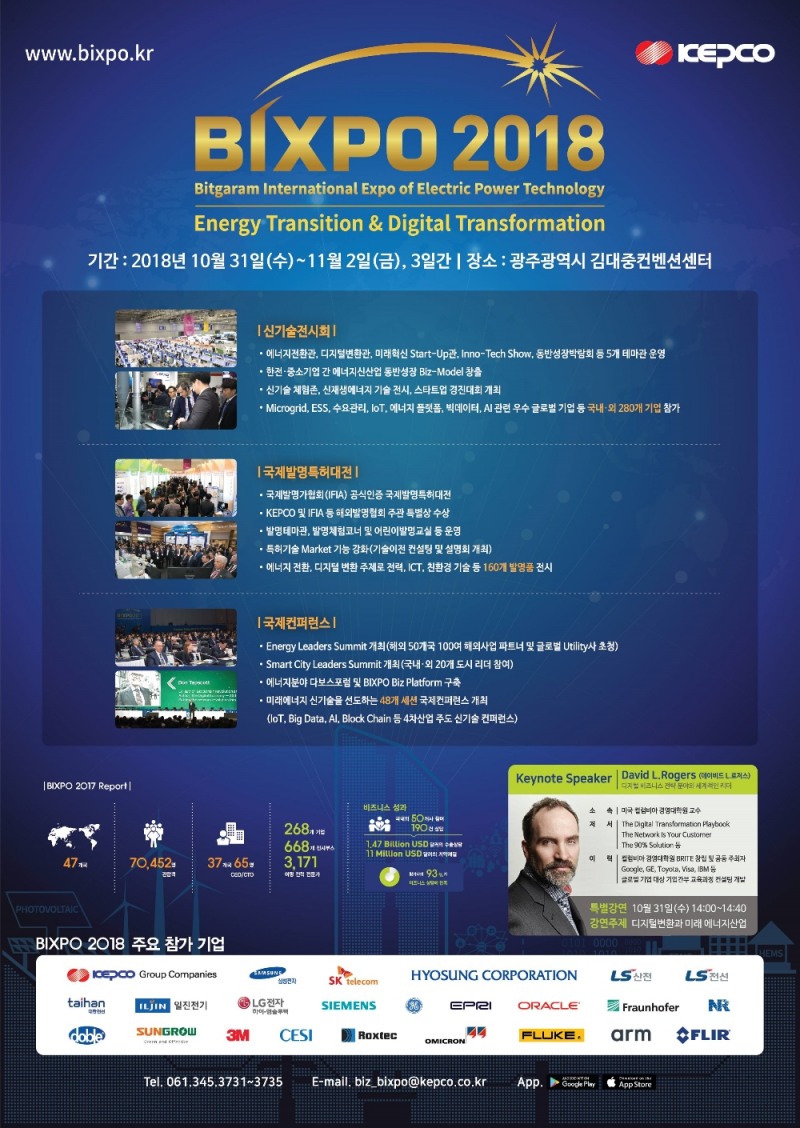 BIXPO 2018 포스터.(사진=한국전력)