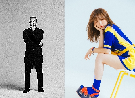 ‘스테이션 영’의 다섯 번째 주자인 존 레전드(John Legend)와 레드벨벳 멤버 웬디. (사진=SK텔레콤)