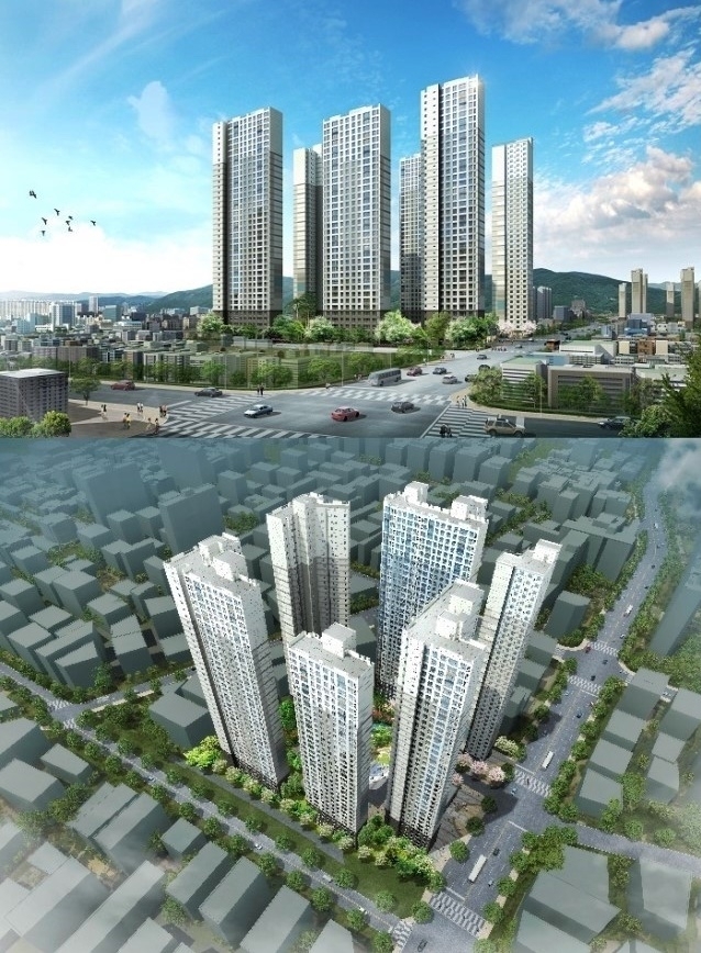 장전 두산위브 포세이돈 조감도.