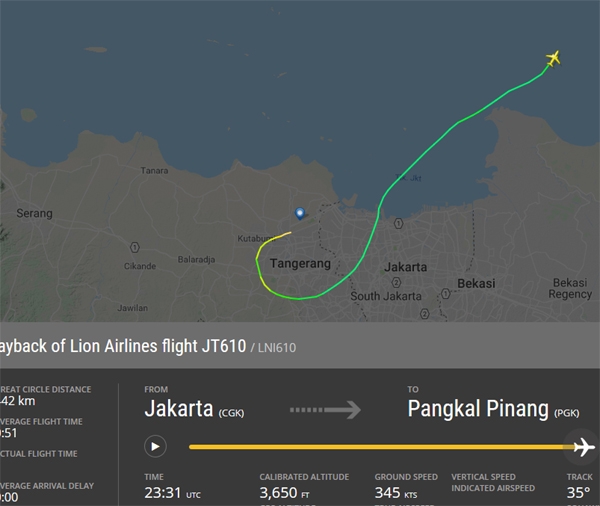 인도네시아 여객기 해상 추락, 떠오른지 불과 십여분만에...오천피트 상공서 급강하