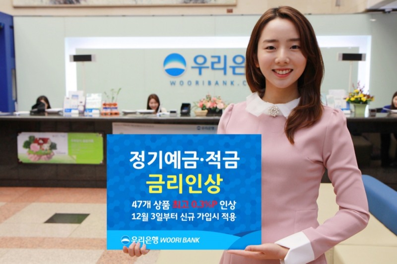 우리은행, 적금ㆍ정기예금 47개 상품 금리 인상