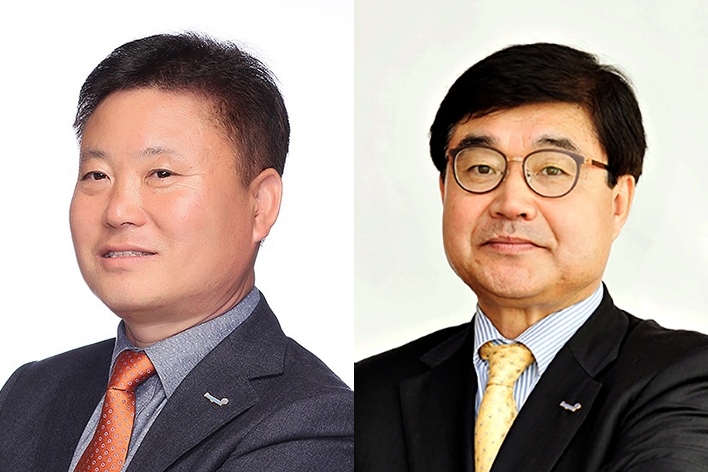 정춘오 동원팜스 단독 대표이사(좌) 서범원 테크팩솔루션 대표(우)