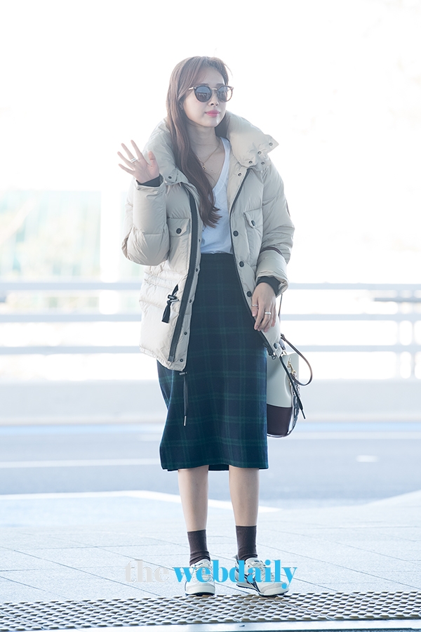 차정원, 인천국제공항 출국 현장