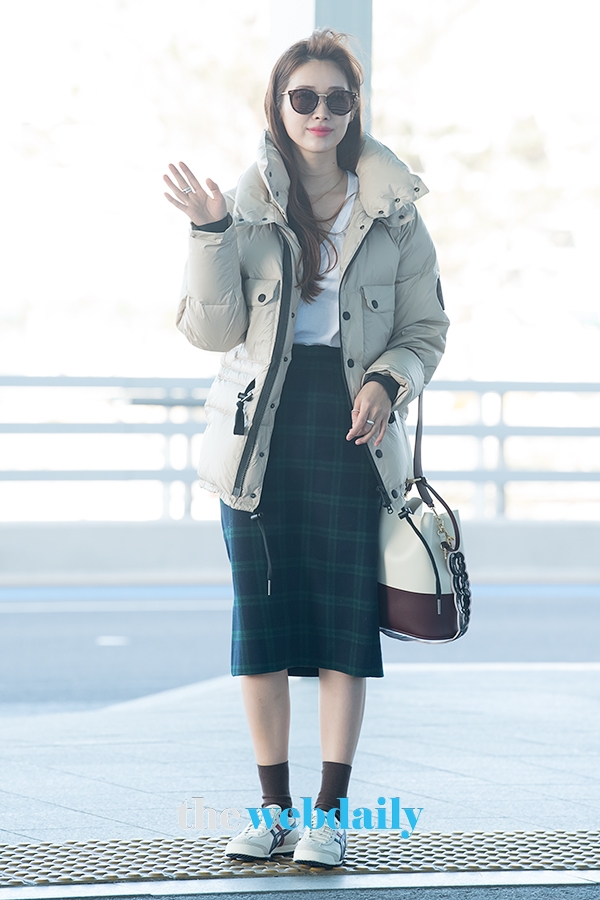 차정원, 인천국제공항 출국 현장