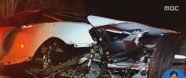 출처 : 맥라렌 전복사고 / 엠비씨 보도화면