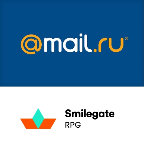 러시아 포털 서비스 기업 'Mail.ru'(위)와 스마일게이트(아래) 로고. 사진=스마일게이트