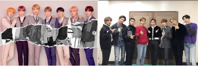 사진= 동양인 비하 당한 엑소 방탄 /instagram