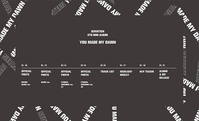 세븐틴, 미니 6집 프로모션 스케줄 공개