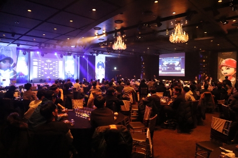지난 12일 서울 영등포 타임스퀘어 아모리스홀에서 열린 '2018 마구마구 최강자전'의 파이널매치 '왕중왕전' 현장 전경. 사진=넷마블