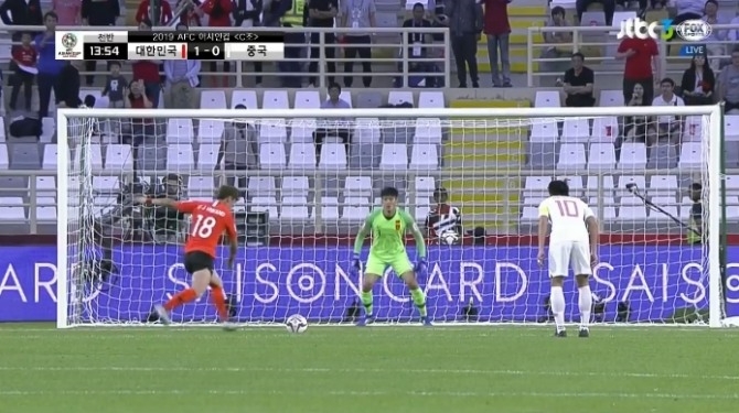 출처 : 한국 중국 축구 청량감넘치는 장면 / 제이티비씨캡쳐