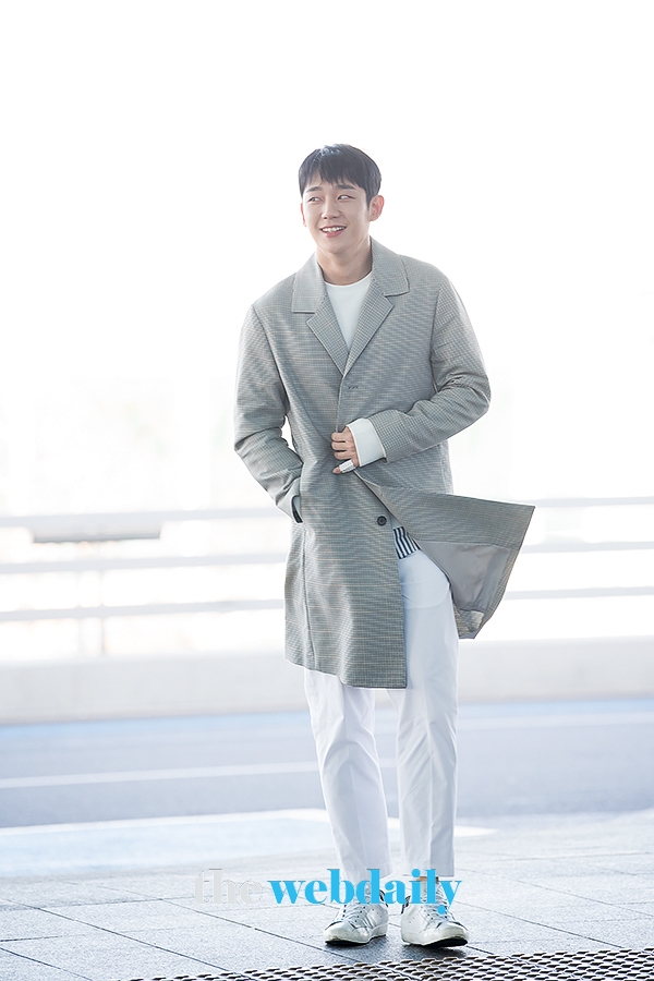 정해인, 인천국제공항 출국 현장