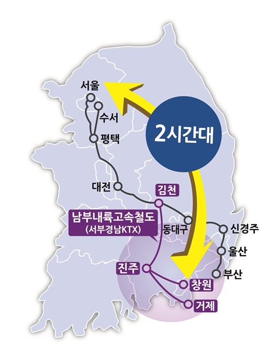 납부내륙고속철도.(사진=경상남도)