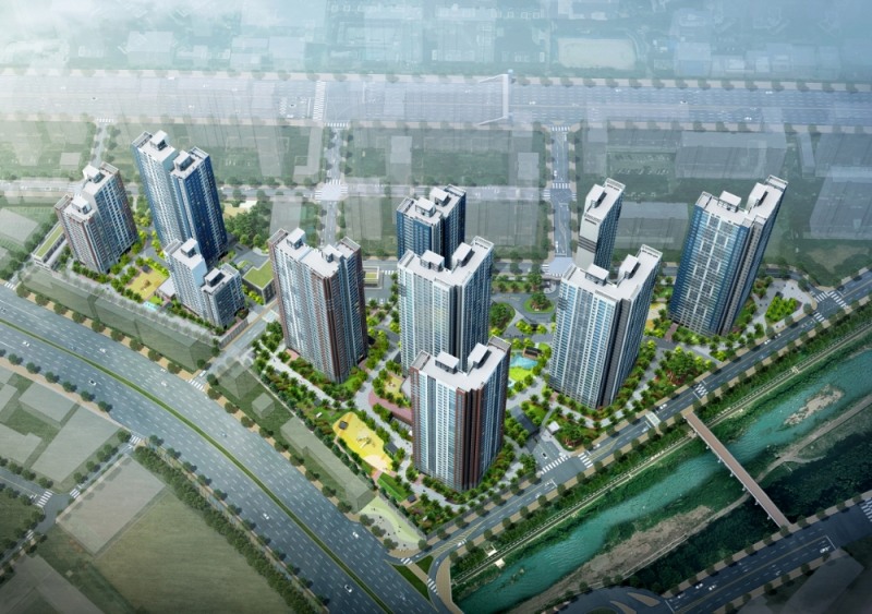 평촌 래미안 푸르지오 조감도.(사진=삼성물산.대우건설)