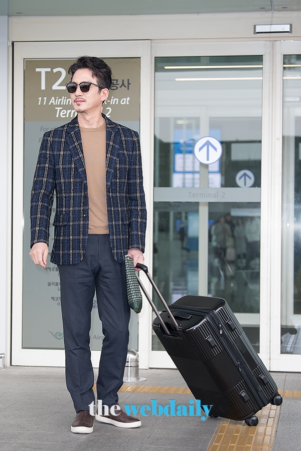 정준호, 인천국제공항 출국 현장