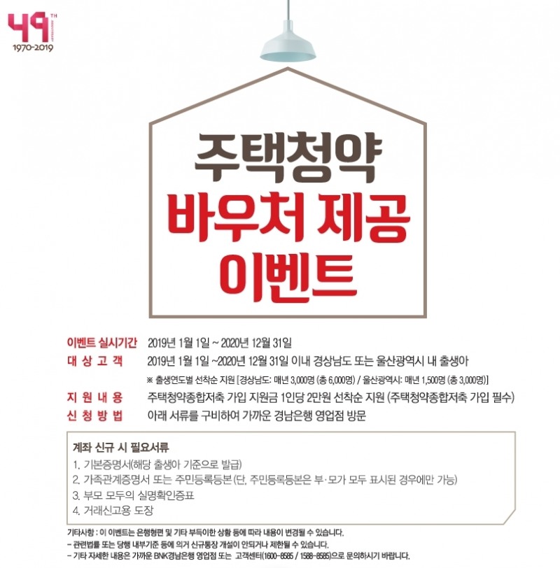 BNK경남은행, ‘주택청약 바우처 제공 이벤트’ 실시
