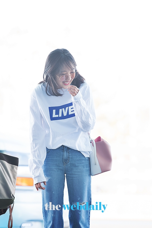 김보라, 인천국제공항 출국 현장