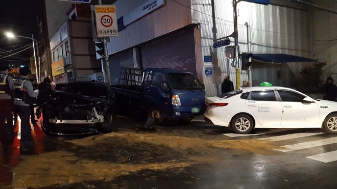 음주고통사고현장.(사진제공=부산경찰청)