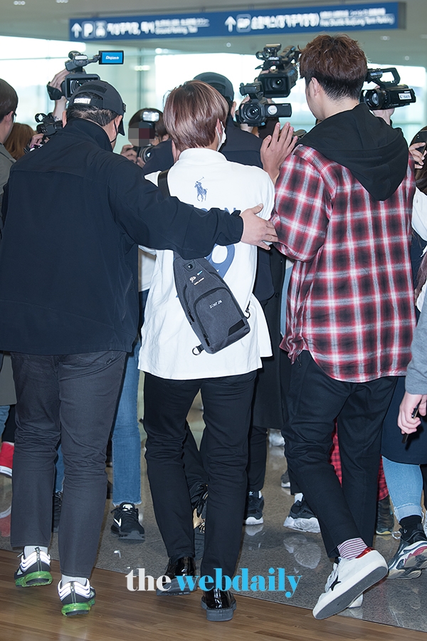 박지훈, 인천국제공항 입국 현장