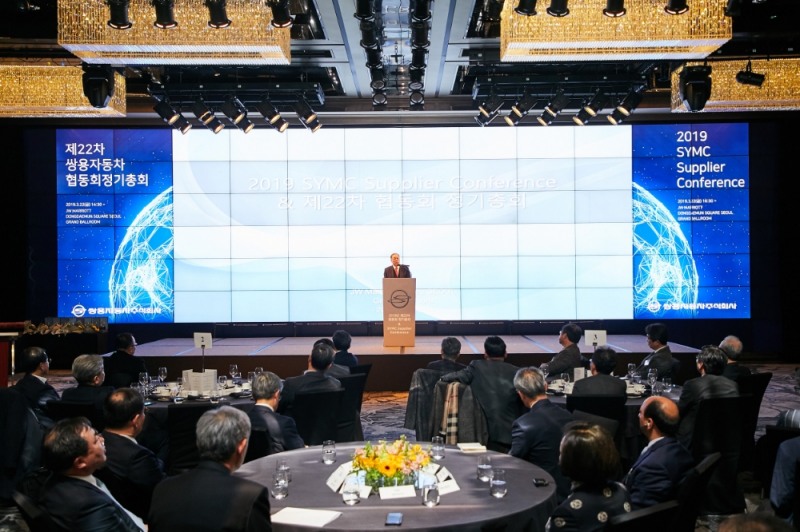 최종식 대표이사가 인사말을 건네고 있다.(사진=쌍용자동차)