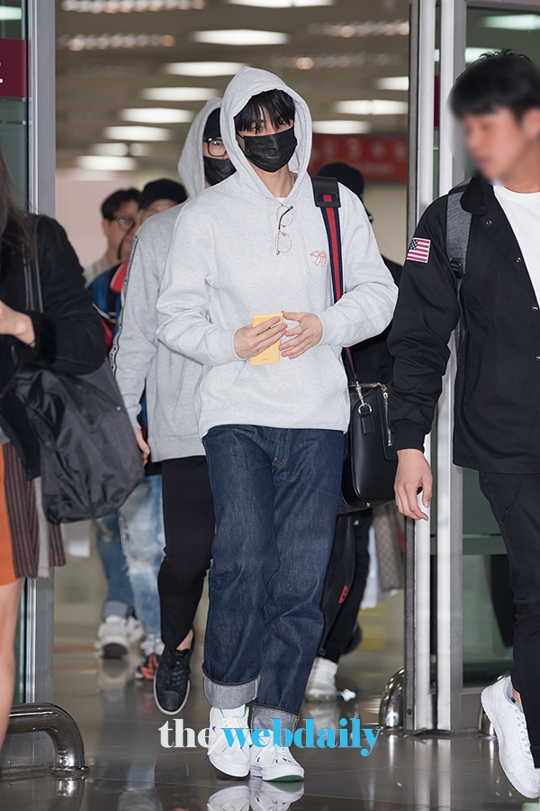 아스트로 차은우, 김포국제공항 입국 현장