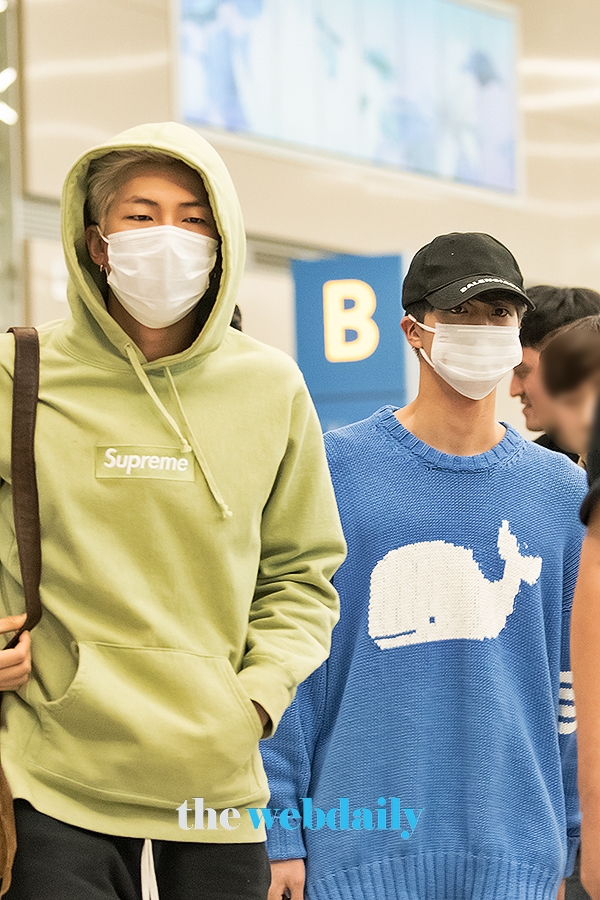 방탄소년단(BTS) RM-진, 인천국제공항 입국 현장
