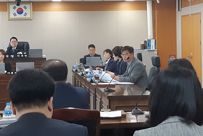 시설관리공단관련 울산 북구의회 임시회가 열리고 있다.