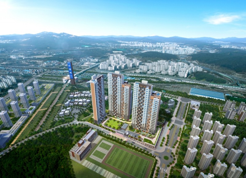 신내역 힐데스하임 참좋은 항공조감도.(사진=더피알)