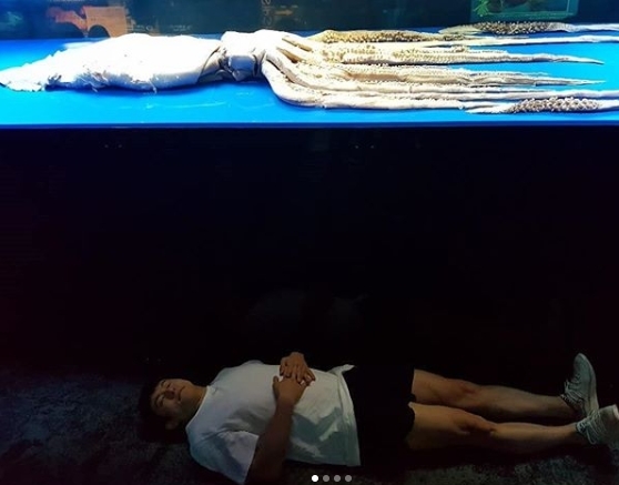 어느 쪽이 더 긴가...기안84, 대왕오징어와 똑닮은 자태 뽐내