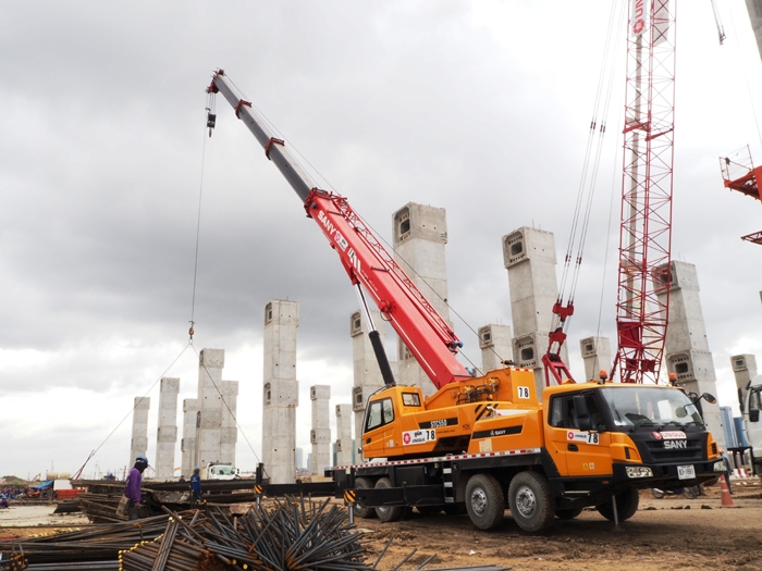 캡션: 싼이그룹의 STC550 태국 기차역 건설현장에 투입. (사진=2019 CICEE 조직위)