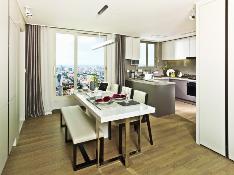 신영, 루원 지웰시티 푸르지오 전용 84㎡A타입 주방 전경.(사진=리얼투데이)