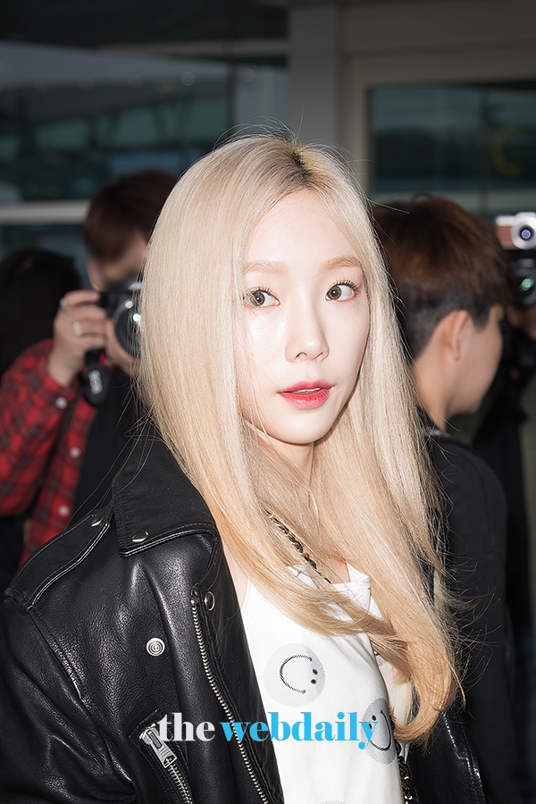태연, 인천국제공항 출국 현장