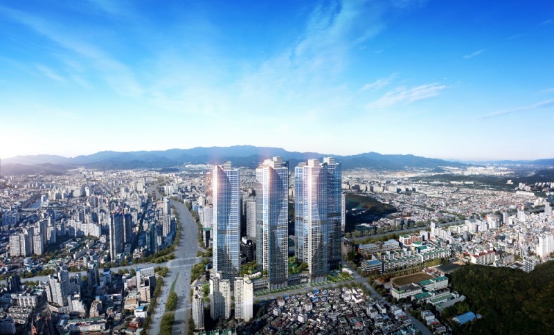 수성 범어 더블유 항공조감도.(이미지=아이에스동서)