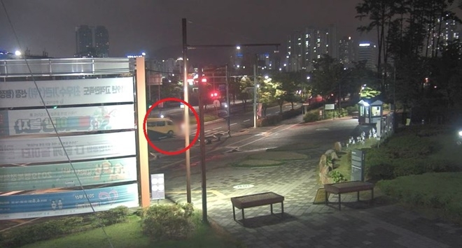 부산시민공원 교차로 보행자 교통사망사고 현장.(사진제공=부산경찰청)