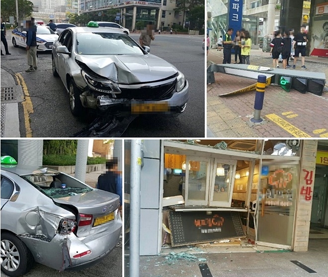 택시사고현장.(사진제공=부산경찰청)