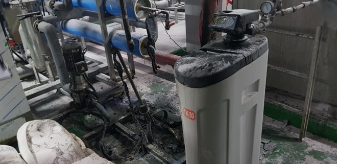 기장군 한 목욕탕 기계실 화재.(사진제공=부산경찰청)