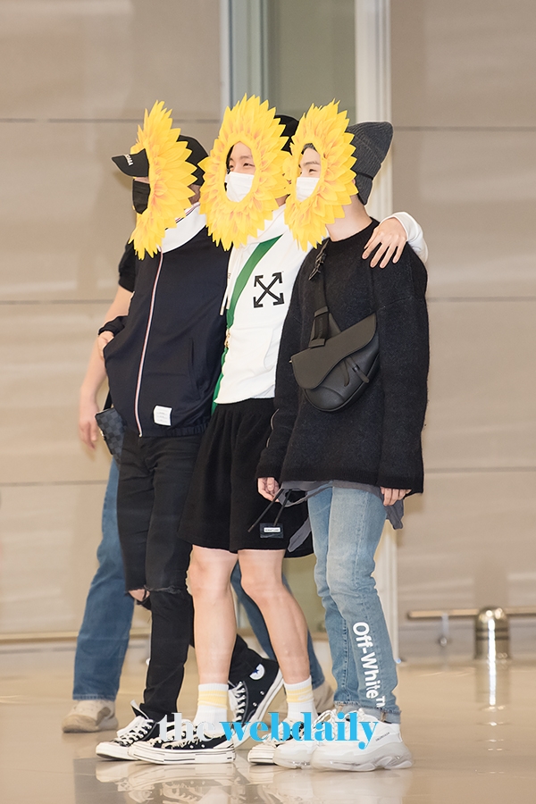 방탄소년단(BTS) 진-제이홉-슈가, 인천국제공항 입국 현장