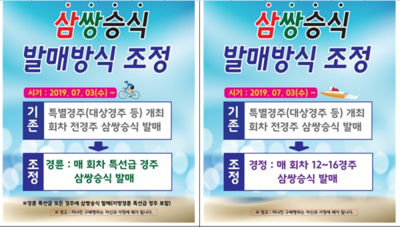 경륜 발매방식 조정 안내문. (사진=국민체육진흥공단)