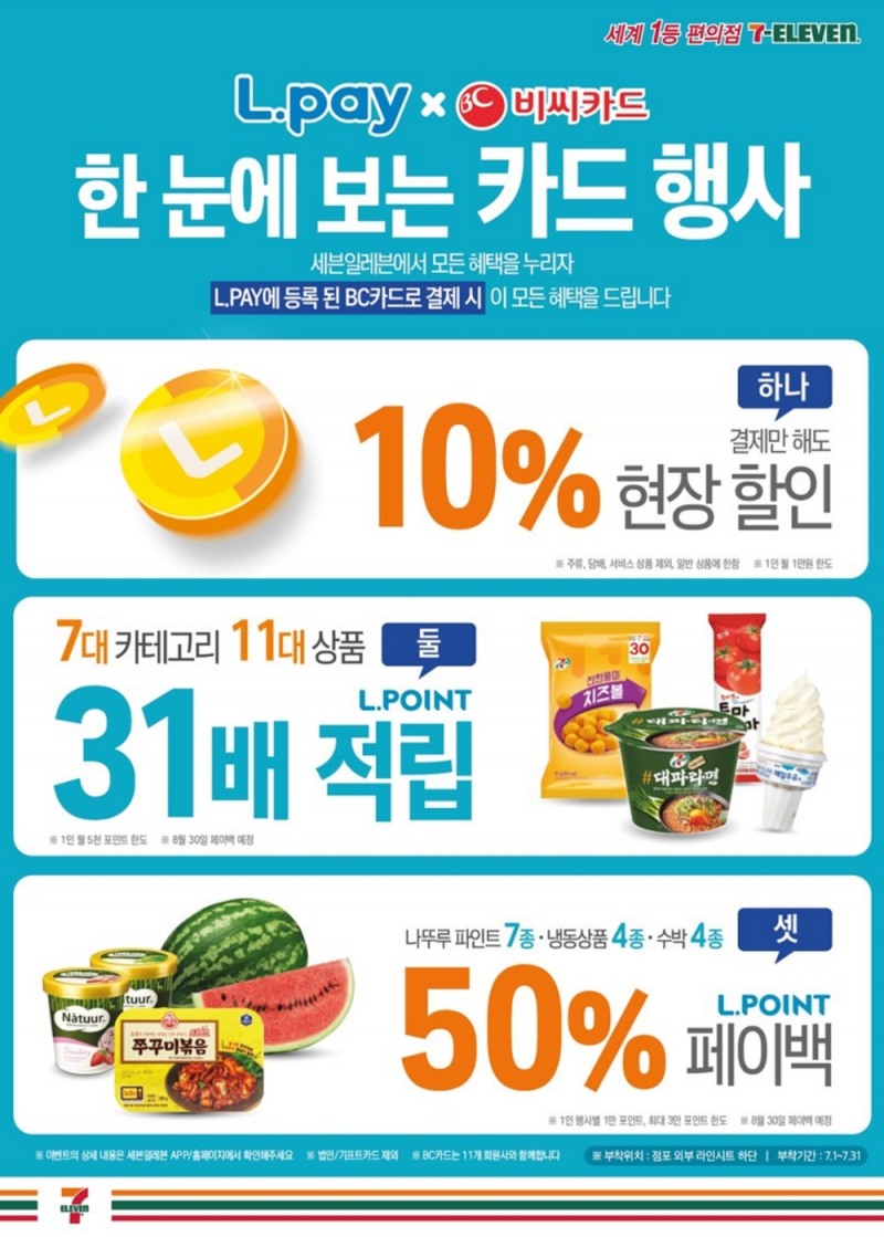 세븐일레븐, 여름 대표 먹거리 할인 행사 진행
