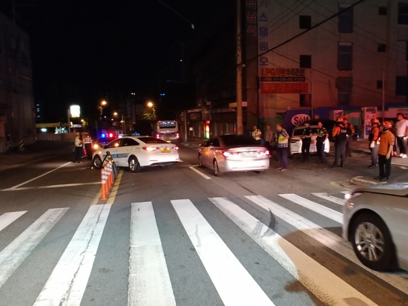 택시 사고현장.(사진제공=부산경찰청)