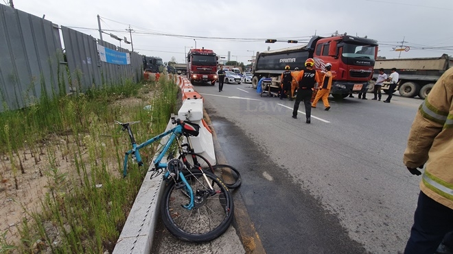 교통사망사고 현장.(사진제공=부산강서소방서)