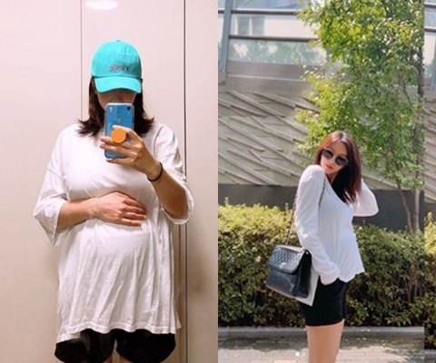 정아 만삭 근황(사진=SNS 캡처)