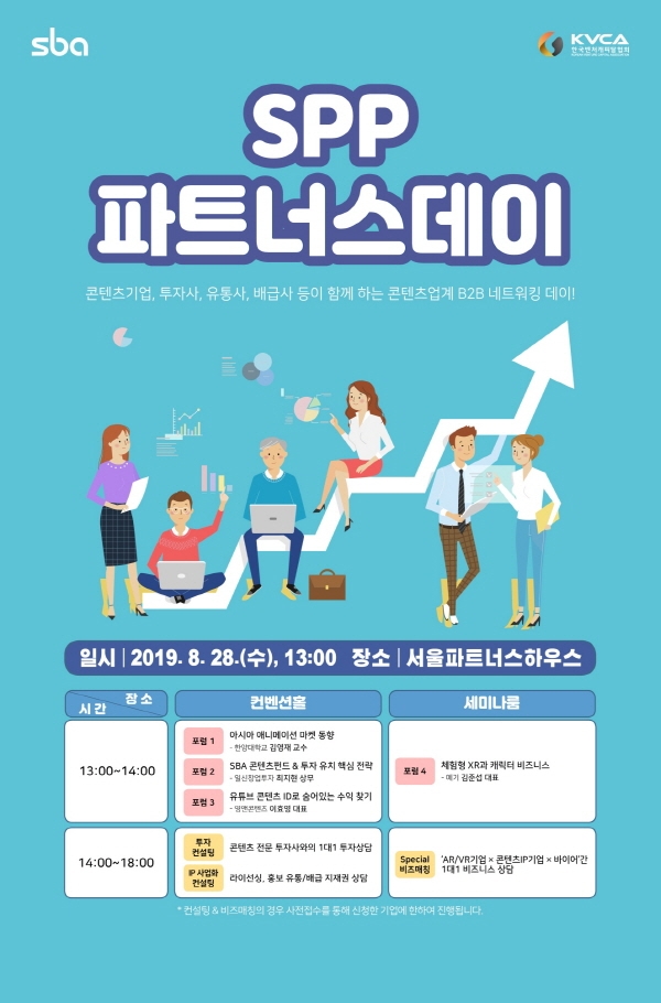 SBA, 28일 콘텐츠 업계 투자 유치 활성화 위한 ‘SPP 파트너스데이’ 진행