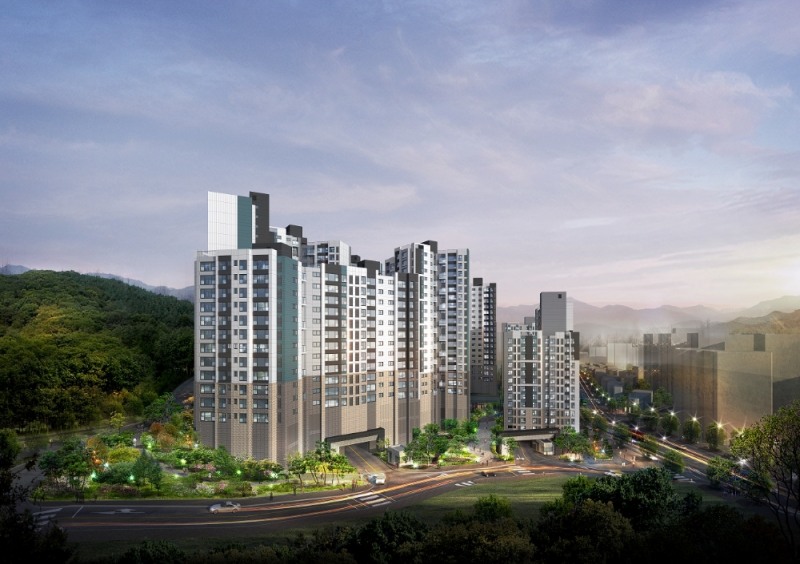 서대문 푸르지오 센트럴파크 야경투시도.(사진=함스피알)