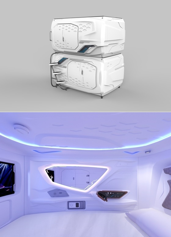 수면캡슐 내외부 모습.(사진제공=코레일부산경남본부)