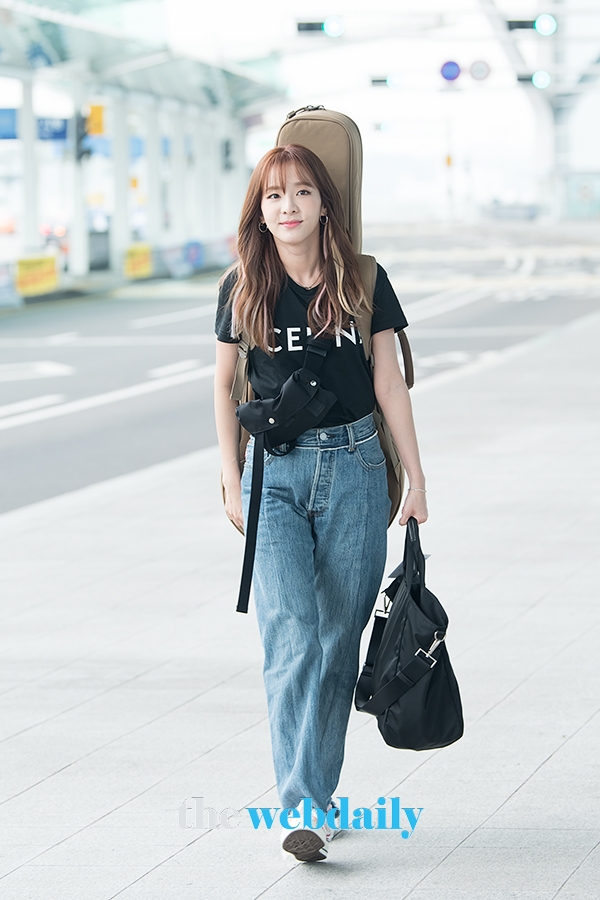 산다라박, 인천국제공항 출국 현장